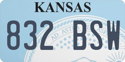 KS license plate 832BSW