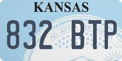 KS license plate 832BTP