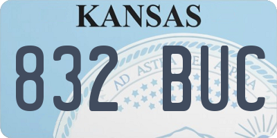 KS license plate 832BUC
