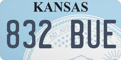 KS license plate 832BUE