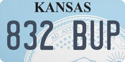 KS license plate 832BUP