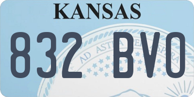 KS license plate 832BVO