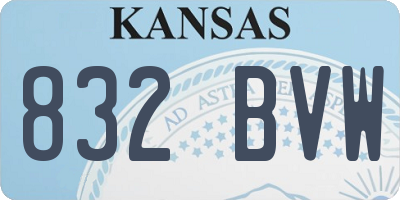 KS license plate 832BVW