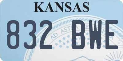 KS license plate 832BWE