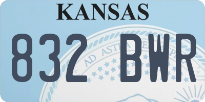 KS license plate 832BWR