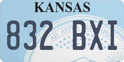 KS license plate 832BXI