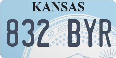 KS license plate 832BYR