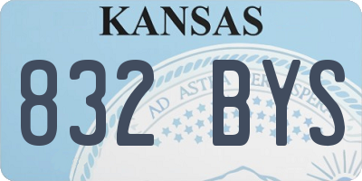 KS license plate 832BYS
