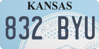 KS license plate 832BYU