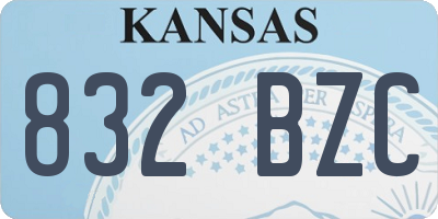 KS license plate 832BZC