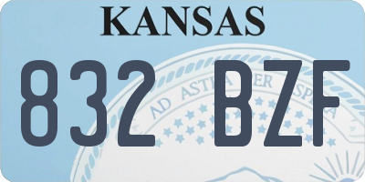 KS license plate 832BZF