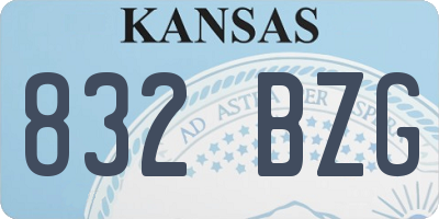 KS license plate 832BZG