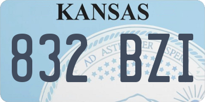 KS license plate 832BZI