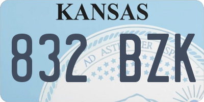 KS license plate 832BZK