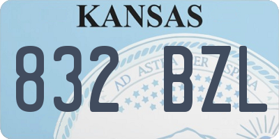 KS license plate 832BZL