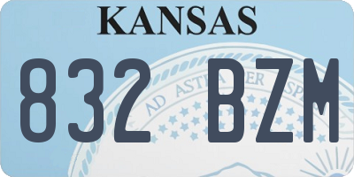 KS license plate 832BZM
