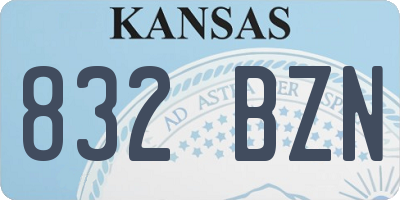 KS license plate 832BZN