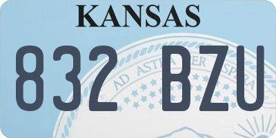 KS license plate 832BZU