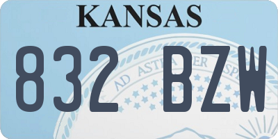 KS license plate 832BZW