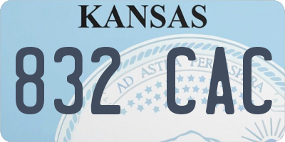 KS license plate 832CAC