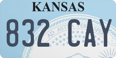 KS license plate 832CAY