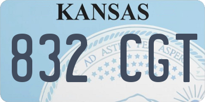 KS license plate 832CGT