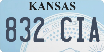 KS license plate 832CIA