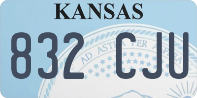 KS license plate 832CJU