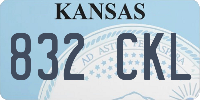 KS license plate 832CKL