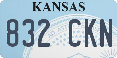 KS license plate 832CKN