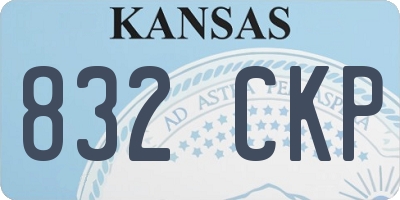 KS license plate 832CKP