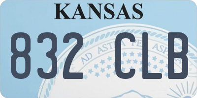 KS license plate 832CLB