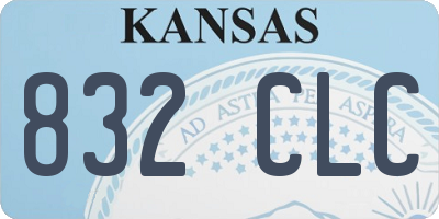 KS license plate 832CLC