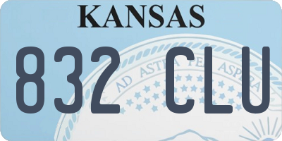 KS license plate 832CLU