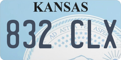 KS license plate 832CLX