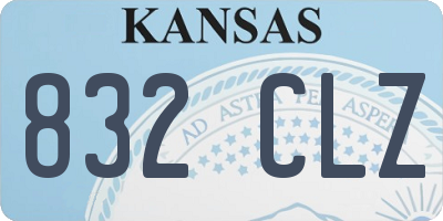 KS license plate 832CLZ