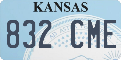 KS license plate 832CME