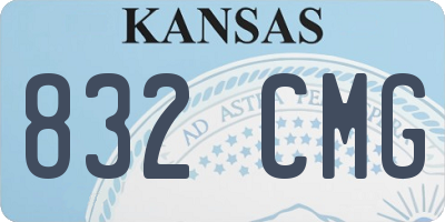 KS license plate 832CMG
