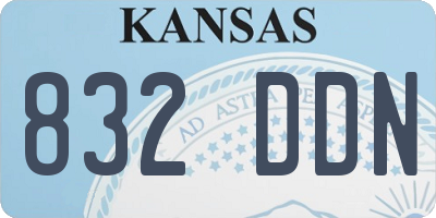 KS license plate 832DDN