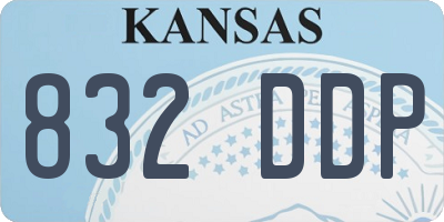 KS license plate 832DDP