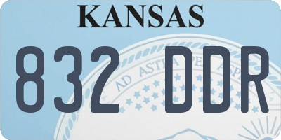 KS license plate 832DDR