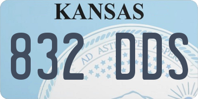 KS license plate 832DDS