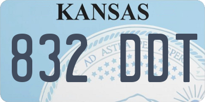 KS license plate 832DDT