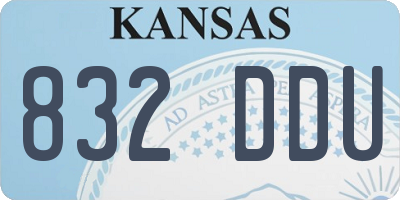 KS license plate 832DDU