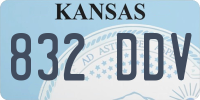 KS license plate 832DDV