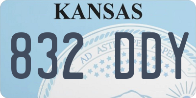 KS license plate 832DDY