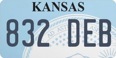 KS license plate 832DEB