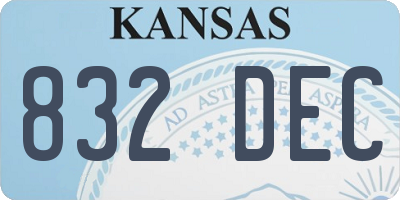 KS license plate 832DEC