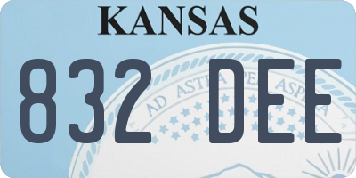 KS license plate 832DEE