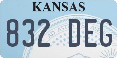 KS license plate 832DEG